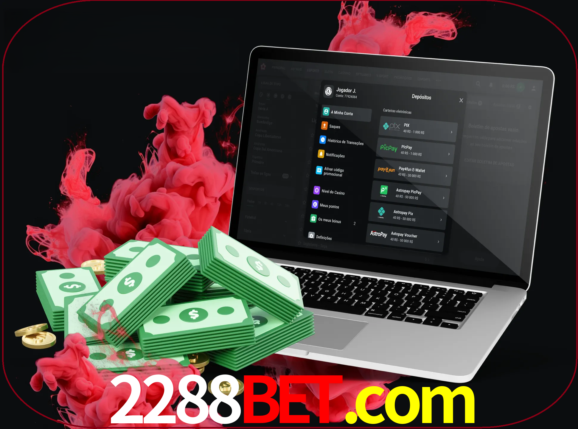 Para efetuar um depósito na sua conta 2288bet, basta escolher o método de depósito e especificar o montante.
